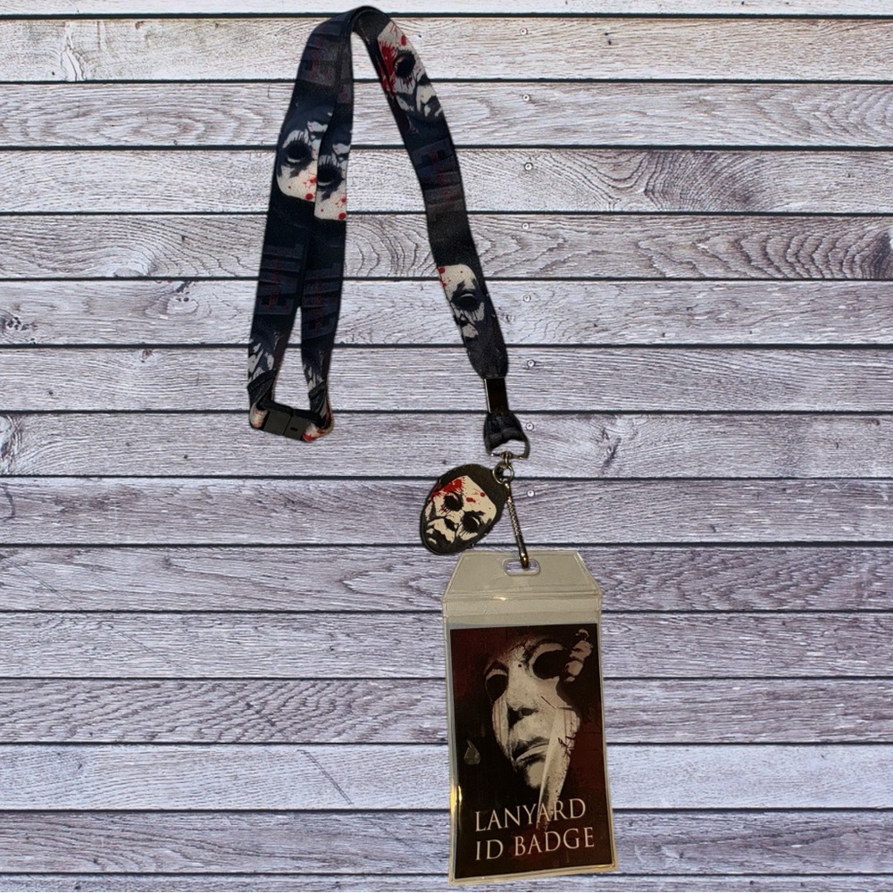 Halloween Michael Myers Lanyard Spooky Evil Horror Movie Key Holder Fright Rags